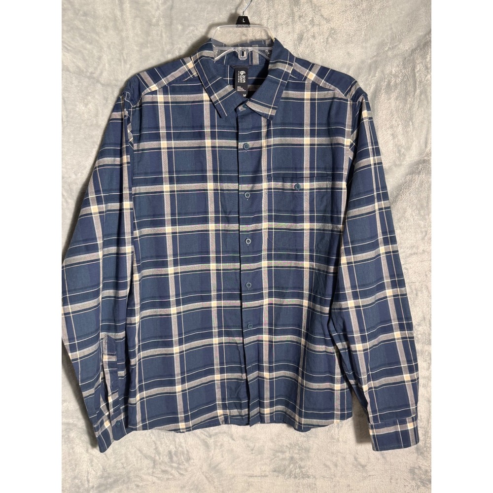 Mountain Hardware Mens Blue Plaid Long Sleeve‎ Button Down Shirt Size M